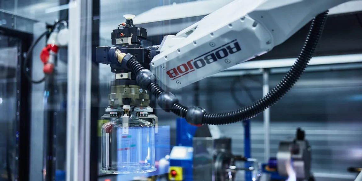 thermal processing of custom-made glass filling bells